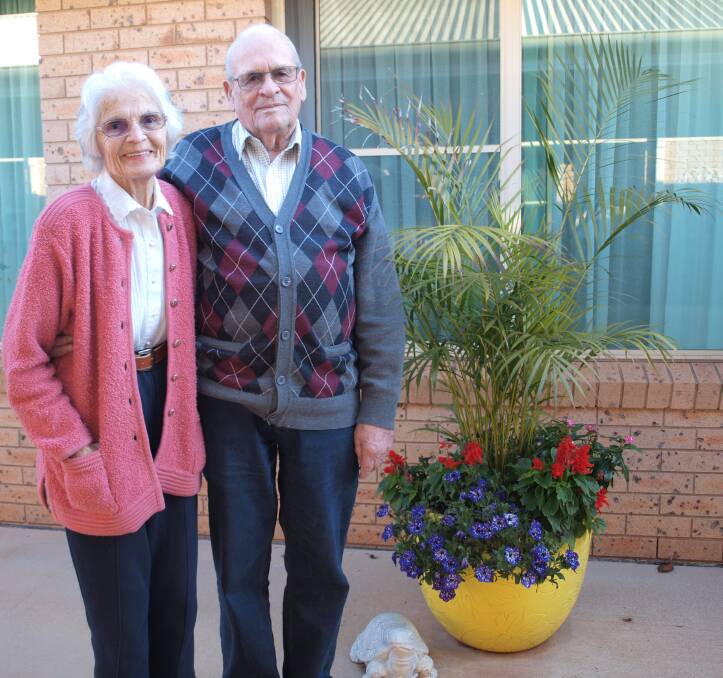 LOVE: Harrie Matthews with his wife Doreen at Orana Gardens where they now reside. Photo: SUPPLIED