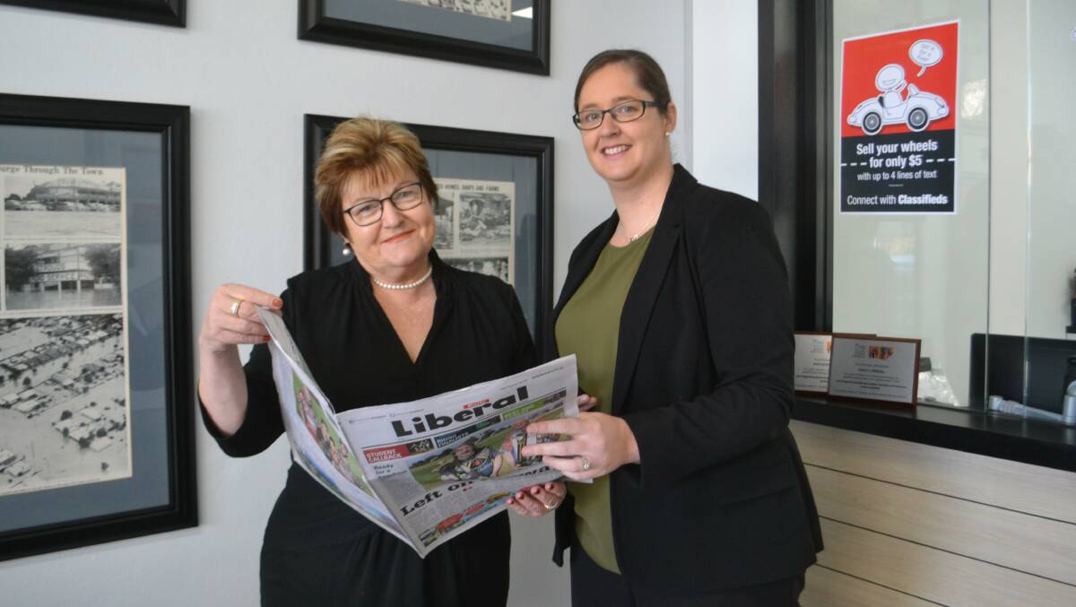 INTRODUCTION: Daily Liberal sales manager Marilyn Brann and editor Lynn Rayner. 