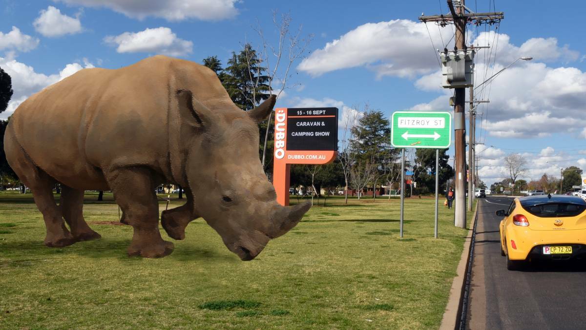 NO BIG RHINO: Dubbo won't be home to the Big Rhino - at least not as part of the Wotif search. Note: photo has been digitally altered.