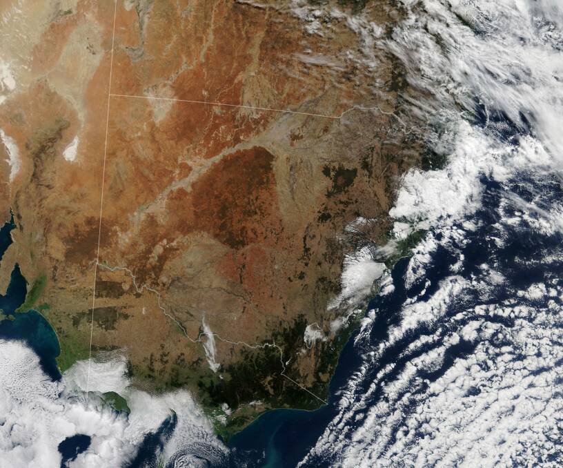 DRY: Satellite images mid 2018. Photo: NASA