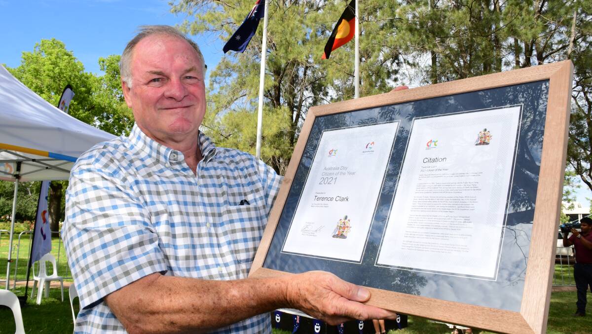TOP HONOUR: Terence Clark has been named as the 2021 Australia Day Citizen of the Year in Dubbo. PHOTO: Belinda Soole