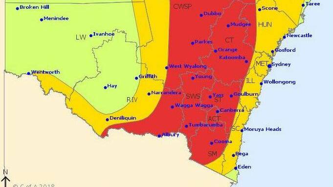 Bureau warns of severe thunderstorms with large hailstones, damaging winds