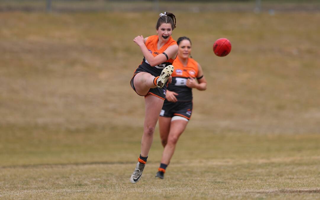 ONE MORE TO GO: The Bathurst Giants are one win away from securing the Central West AFL premiership in their maiden season after upsetting the Lady Bushrangers in the preliminary final. Photo: PHIL BLATCH