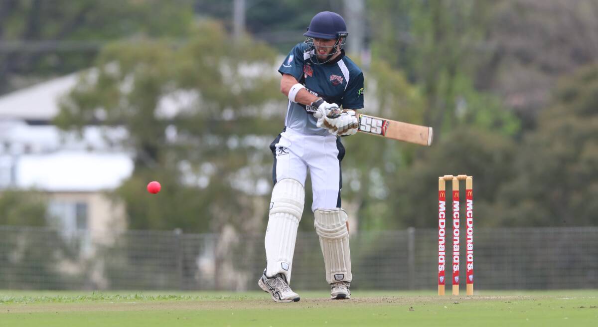BIG DAY OUT: Nic Broes was in fine form for the Wranglers, belting four sixes in his unbeaten 85. Photo: PHIL BLATCH