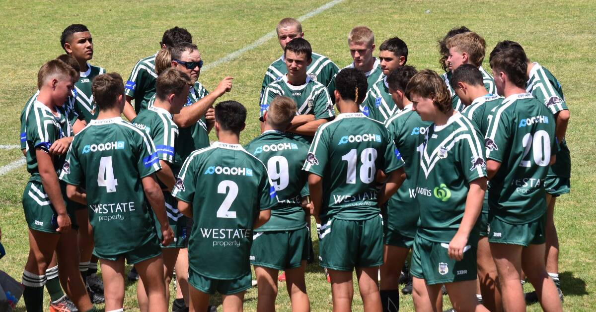 Kurt Hancock addresses his under 16 Western Rams on Sunday during their trial against the Northern Tigers. Picture by SM Photography