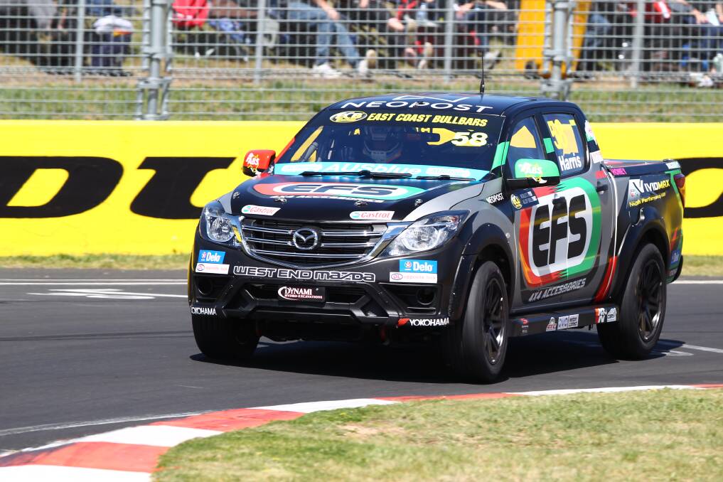 IN CONTROL: Ryal Harris won all three of the SuperUtes races staged at Mount Panorama and in doing so, claimed the series lead. He now has a 23-point buffer. Photo: PHIL BLATCH