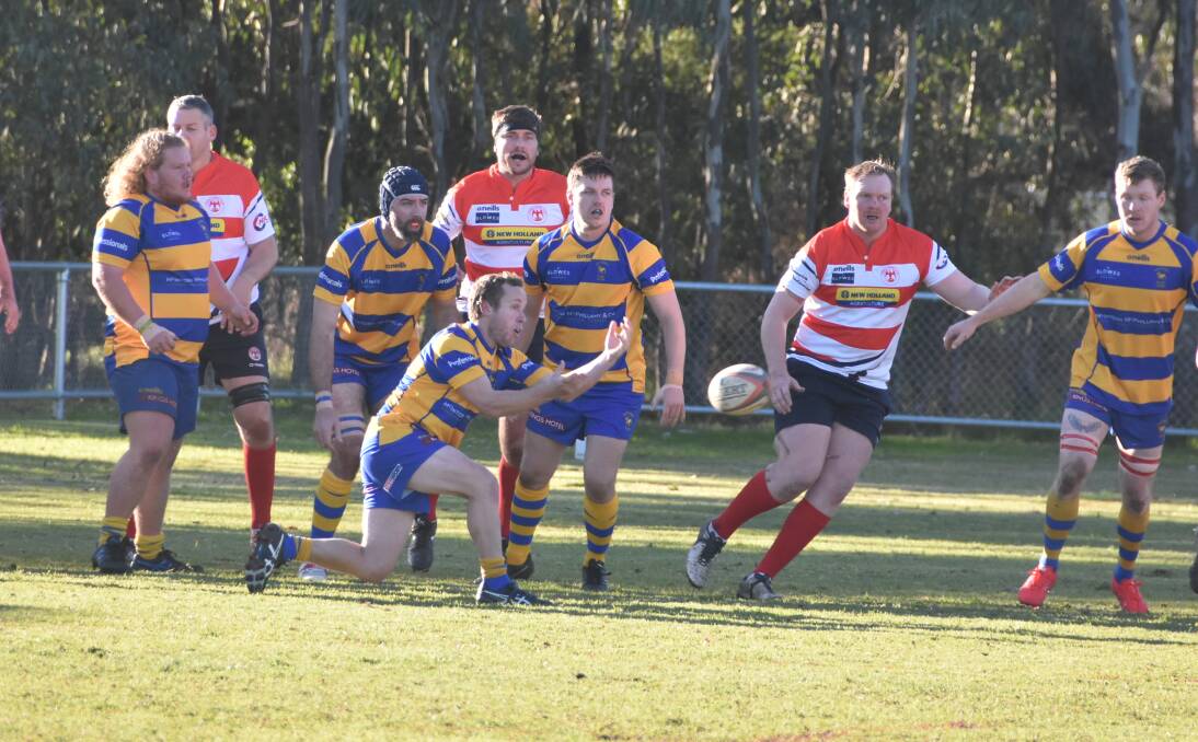 Kurt Weekes and his fellow Bulldogs were unable to beat the Eagles in Cowra on Saturday. Photo: ANDREW FISHER