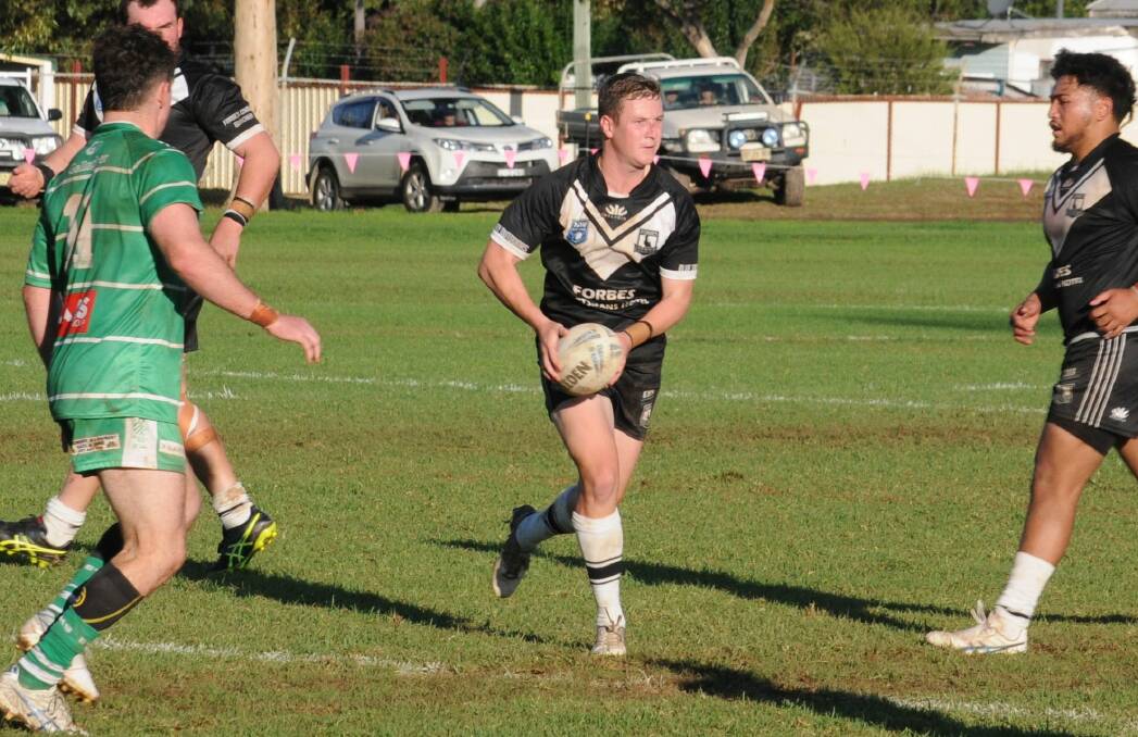 Nick Greenhalgh kicked a perfect 11 from 11 to help Forbes to a 66-10 win over Cowra. Picture: Nick Guthrie