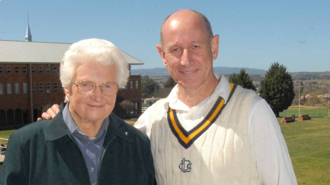 The late Norma Johnston with fellow Western area legend and former Test cricketer Peter Toohey in 2012.