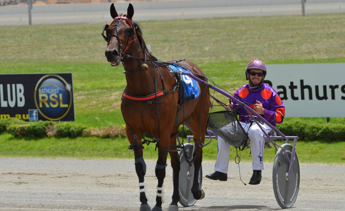 SUPER SUNDAY: Doug Hewitt was all smiles after landing the first of his four wins on Sunday. Three-year-old mare No Nay Never got up in her final stride. Photo: ANYA WHITELAW