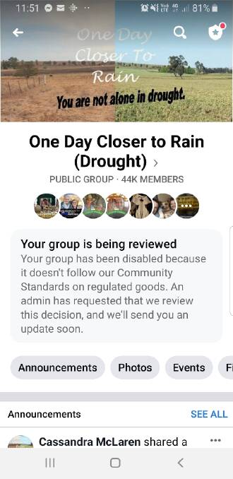 Outrage as One Day Closer to Rain page suddenly shut down