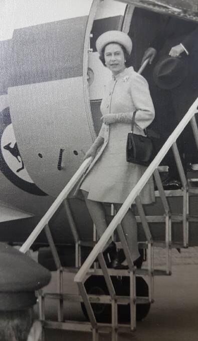 ROYAL VISIT: Stan Faraday's picture of Queen Elizabeth II at Williamtown RAAF Base.