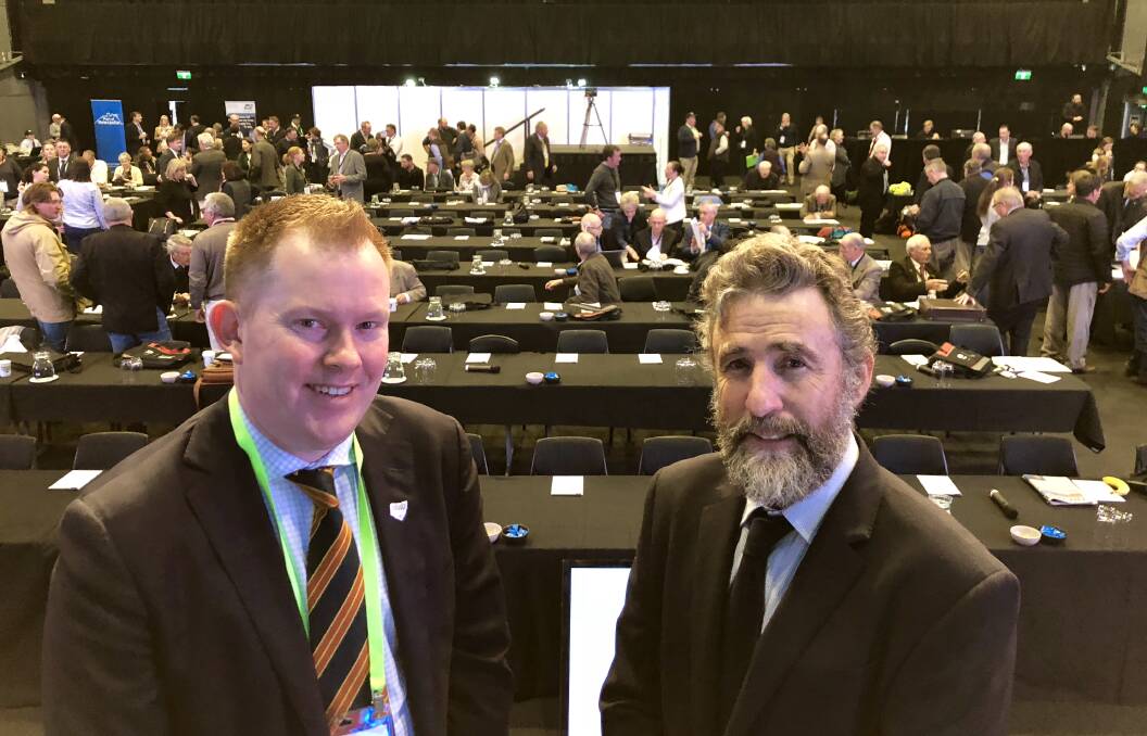 NSW Farmers' chief executive Pete Arkle and president James Jackson at the association's annual conference in Sydney. Photo by Samantha Townsend.
