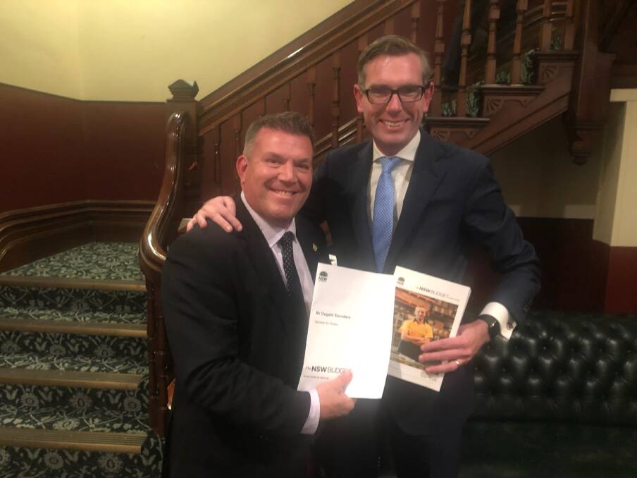 BUDGET DELIVERED: State Member for Dubbo Dugald Saunders with NSW Treasurer Dominic Perrottet on Tuesday. Photo: SUPPLIED