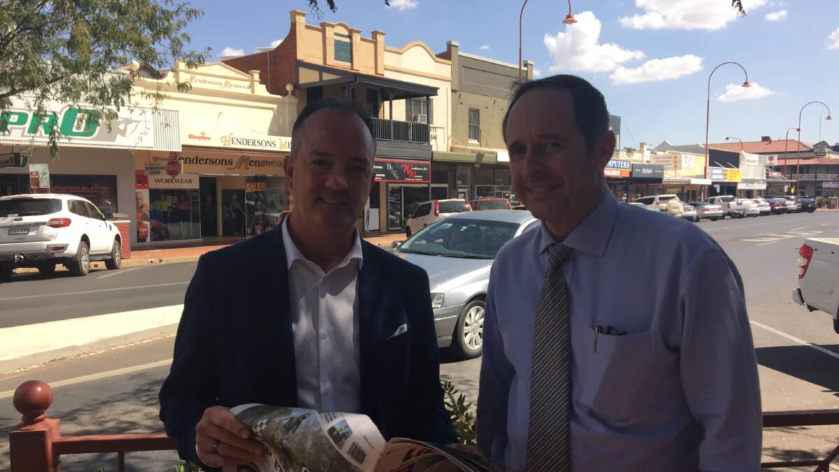 VISITING DUBBO: Christian Democratic Party Legislative Council candidate Paul Green with the party's candidate for the seat of Orange Maurice Davey.