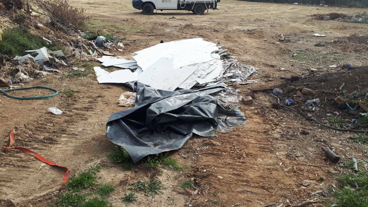DUMPED: Asbestos at a Dubbo Regional Council waste facility. Photo: SUPPLIED