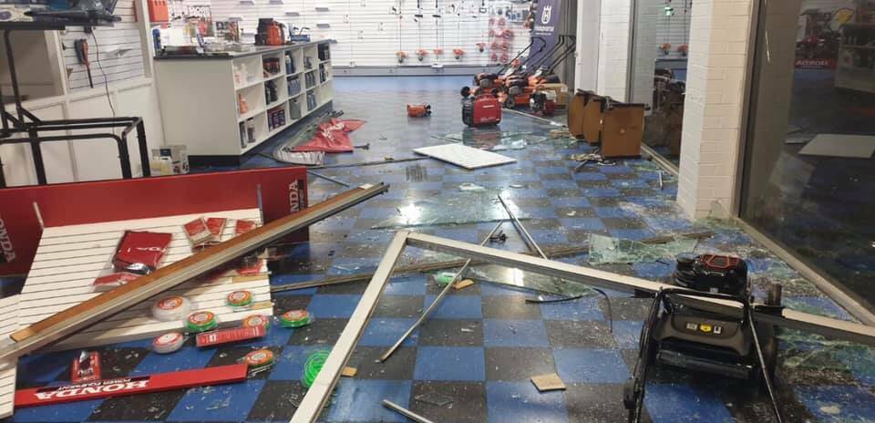 DESTRUCTION: Inside the business after thieves struck. Photo: WELLINGTON MOWERS AND CHAINSAWS/FACEBOOK
