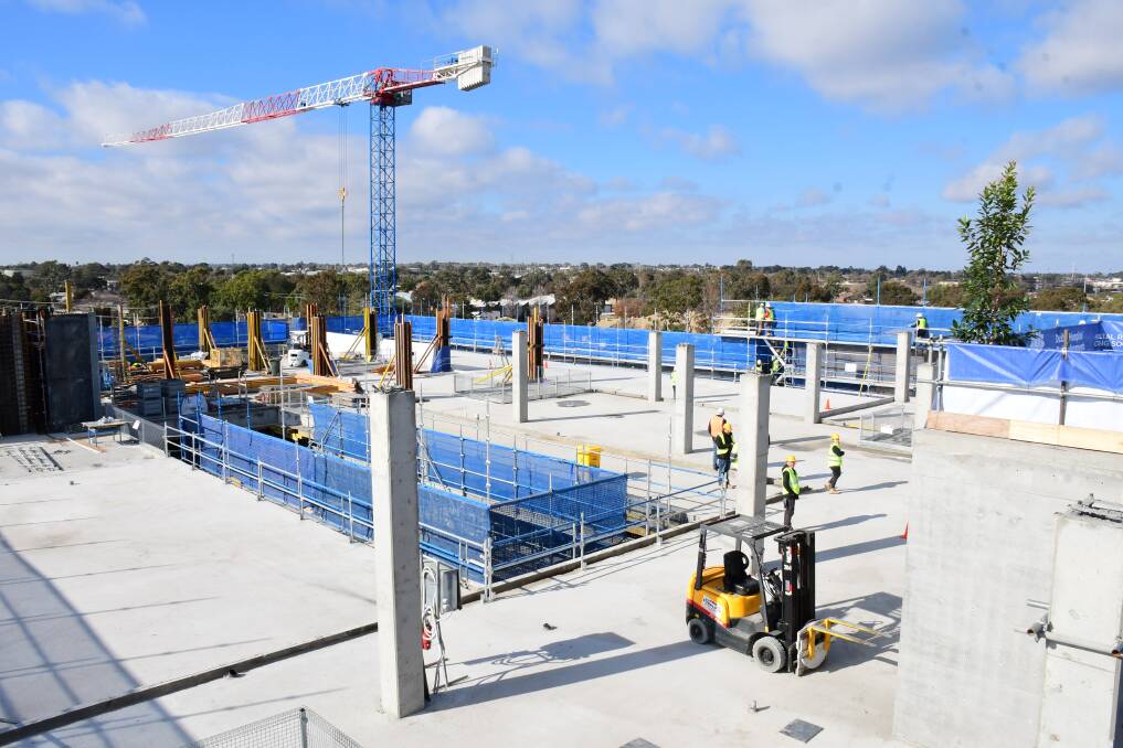UNDER CONSTRUCTION: The Dubbo Hospital redevelopment has been years in the making. This is the roof of the new clinical building, which is 20 metres tall. Photo: AMY MCINTYRE