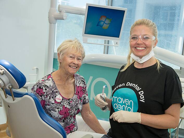 HELPING CARERS: An unpaid carer receive treatment from a Maven Dental therapist. Photo: CONTRIBUTED.