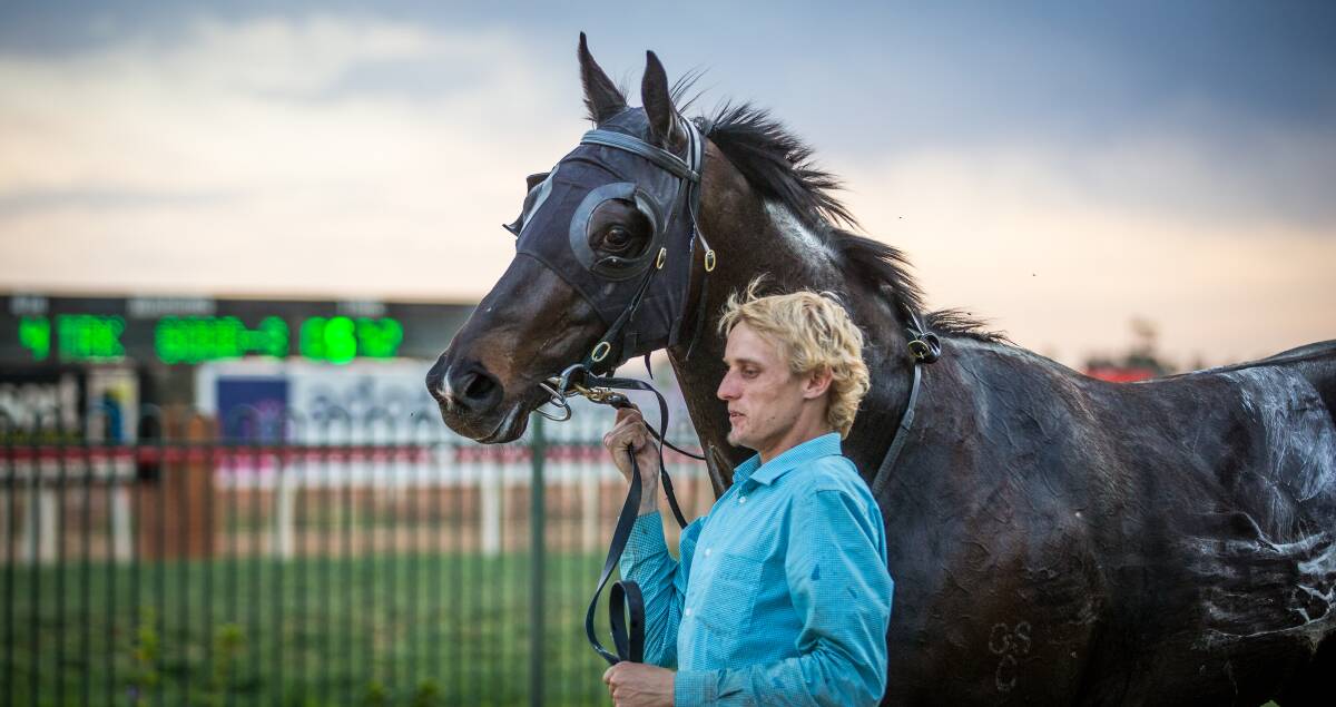 LIFE CUT SHORT: Alex Knight doing the job he loved at the Dubbo Turf Club last year. Photo: RACINGPHOTOGRAPHY.COM.AU