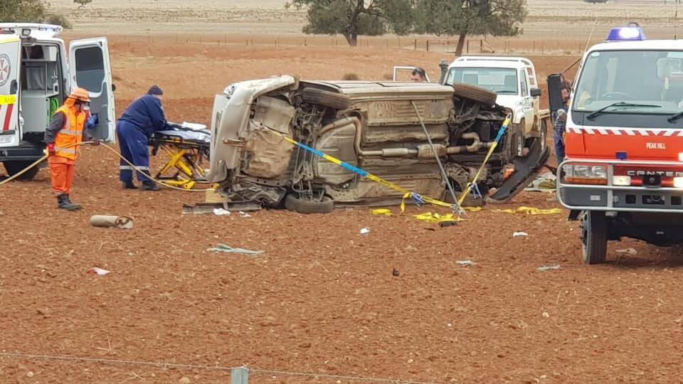 Dubbo man in critical condition after car flipped near Peak Hill