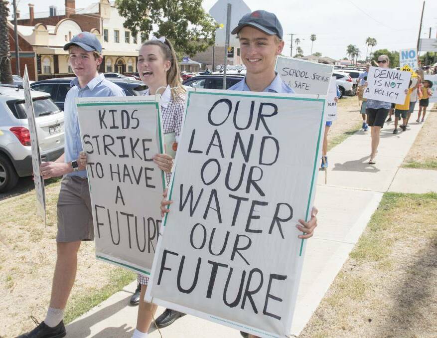 CALLING FOR CHANGE: Students from Tamworth taking part in a protest in March. Photo: AUSTRALIAN COMMUNITY MEDIA