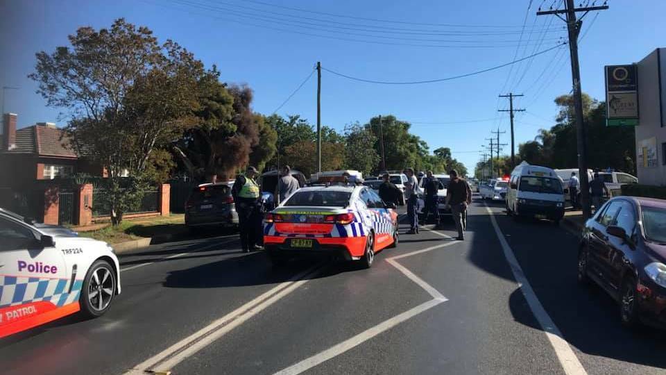 POTENTIALLY FATAL: Grimes when he was dramatically arrested by Dubbo police near the South Dubbo Tavern. Photo: NSW Police.