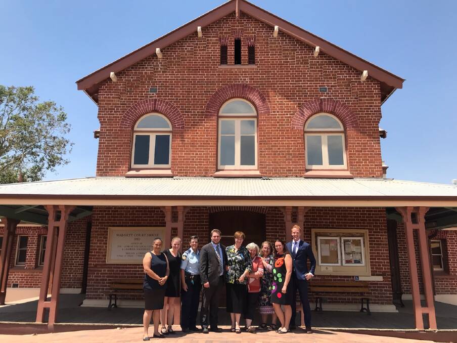 FINAL DAY: Magistrate Claire Girotto with court staff and legal representatives on her final day at Walgett Local Court. Photo: SUPPLIED