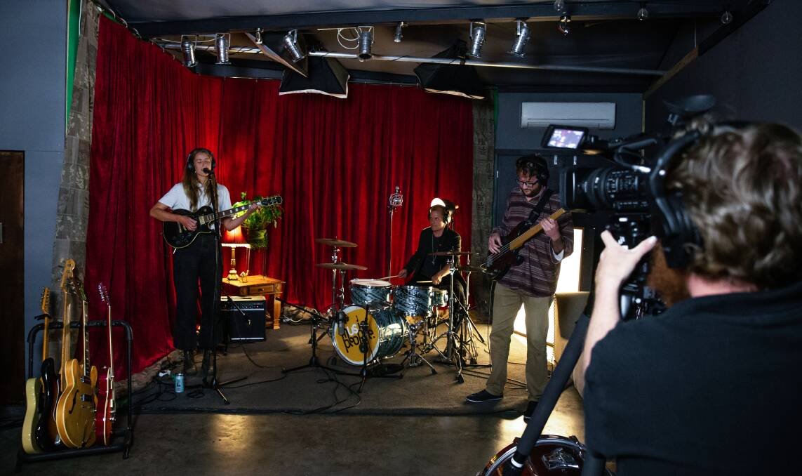 SEASON RETURN: Megan Core and her band tuning up at the soundcheck for the series launch of Music People at Sawtooth Studios last year. Picture: Marina Neil
