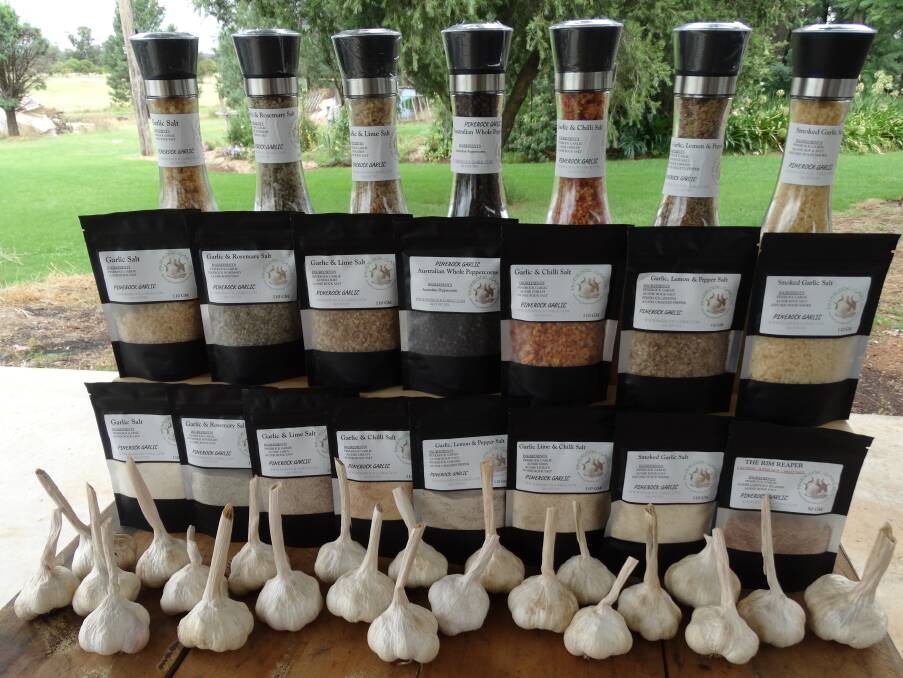 TASTY: The full range of salts and peppers from Pinerock Garlic. 