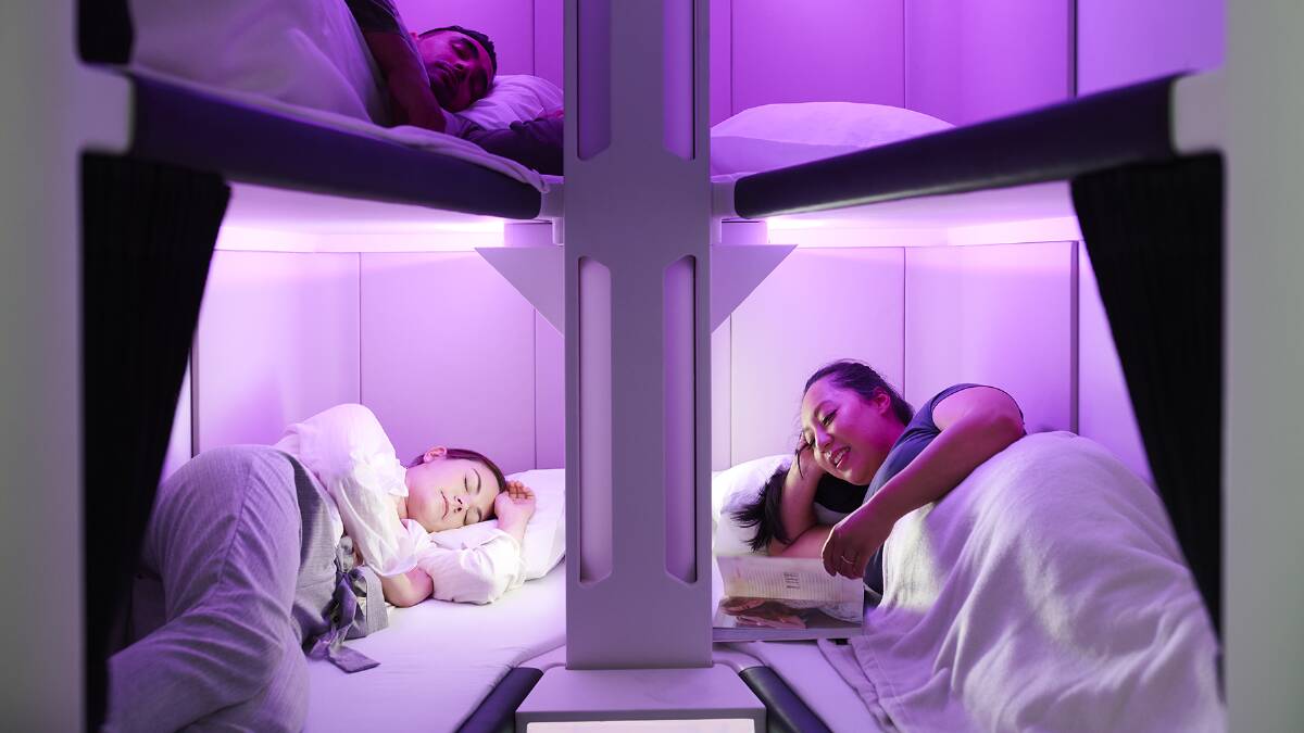 Air New Zealand's Skynest is a sleep pod containing six full-length beds. Picture: Supplied