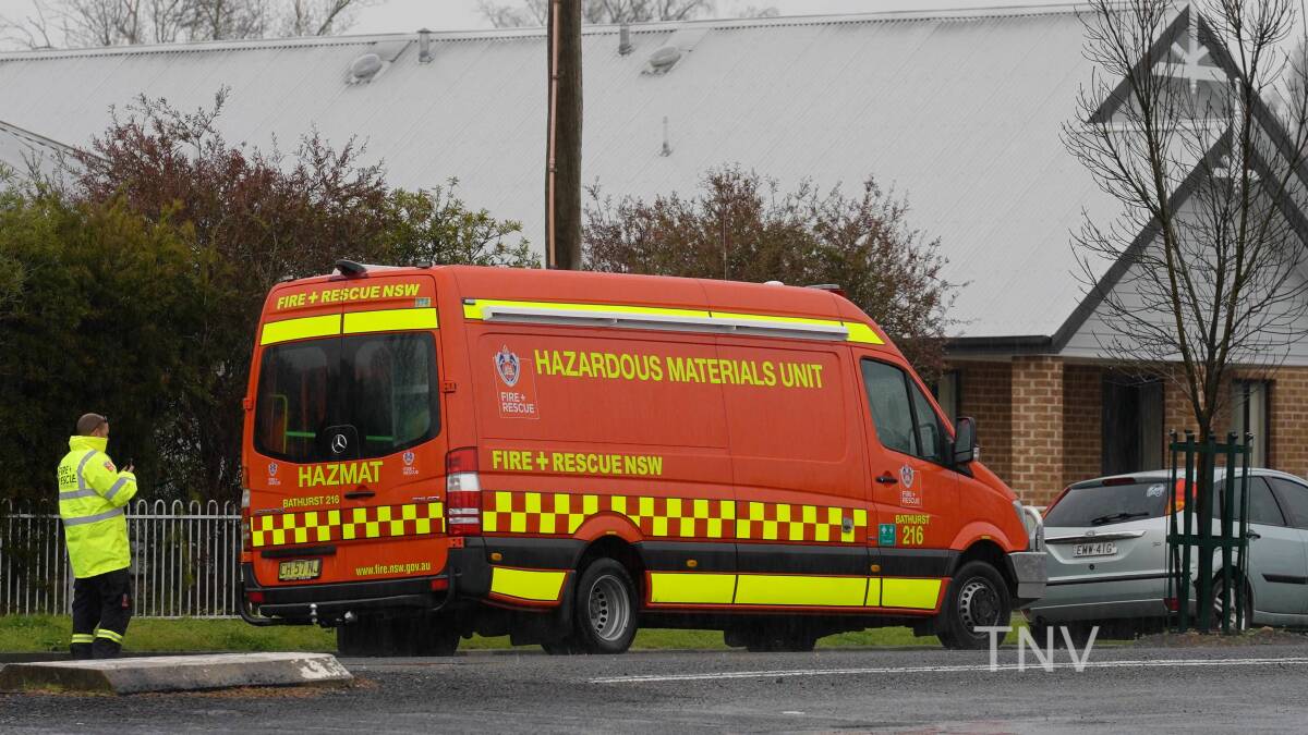 Emergency services at the scene in Edward Street on Thursday. Picture by Troy Pearson/TNV