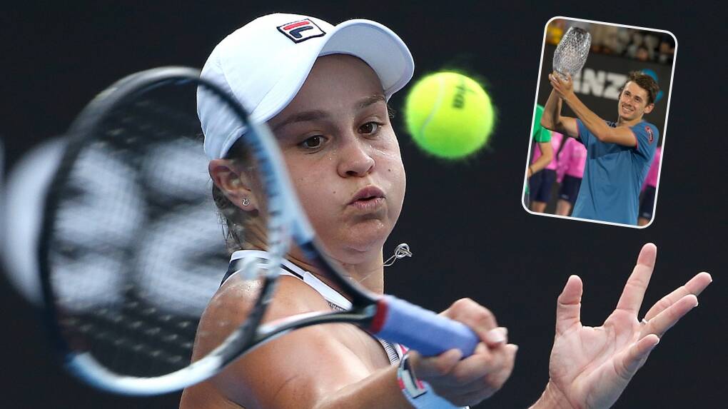 GET BEHIND THEM: Ash Barty and Alex de Minaur have breathed life back into tennis in Australia. Photo: AAP