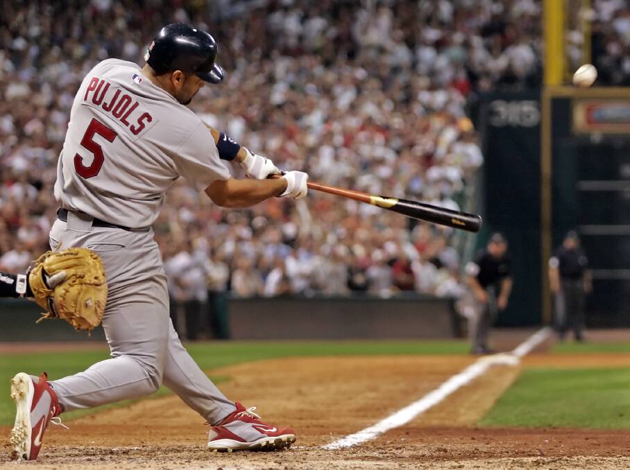 BANG: Albert Pujols hits home runs for funs, and has done for over a decade. Photo: AAP