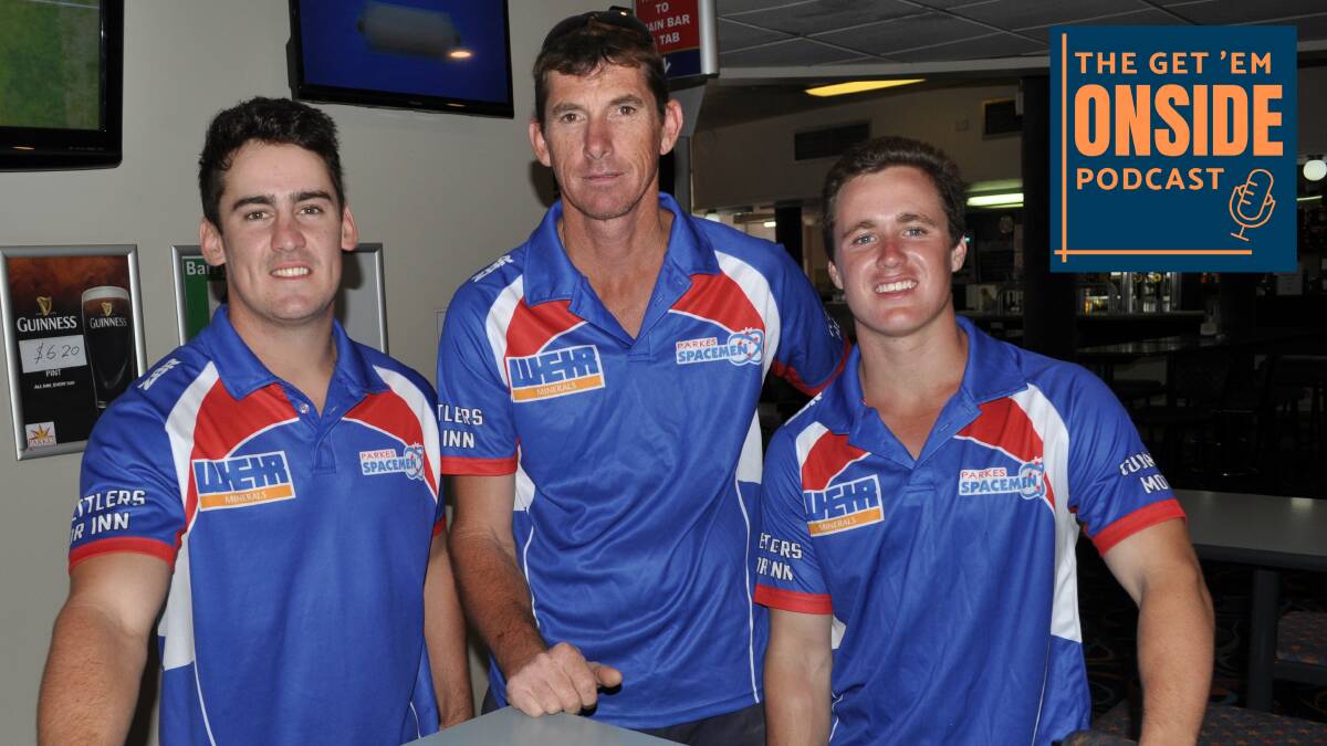 THREE WISE MEN: Parkes' Chad Porter, coach Brent Wood and halfback Joey Dwyer.