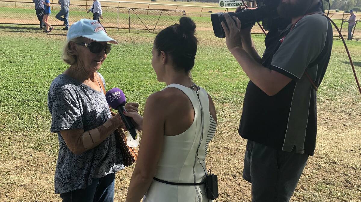 CROCKETT TREBLE: Cheryl Crockett, pictured post-race at Gilgandra, won the 2019 Gilgandra Cup with Mackellars Love. Her late husband Max won the Cup in 2017 while son Cameron trained the 2018 winner. Photo: BEN WALKER/TWITTER