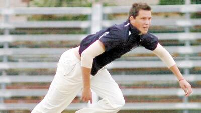 STEAMING IN: Chris Tremain bowls at Wade Park during his player of the year campaign in 2008-09.