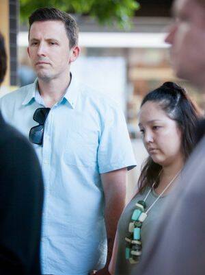 The Tonkins leave the Brisbane Magistrate Court after the coronial inquiry into their son's death. Photo: Tammy Law