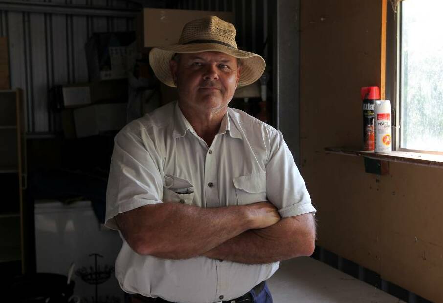 Paul Rogers stands in the shed his ute was stolen. Photo: Blair Thomson