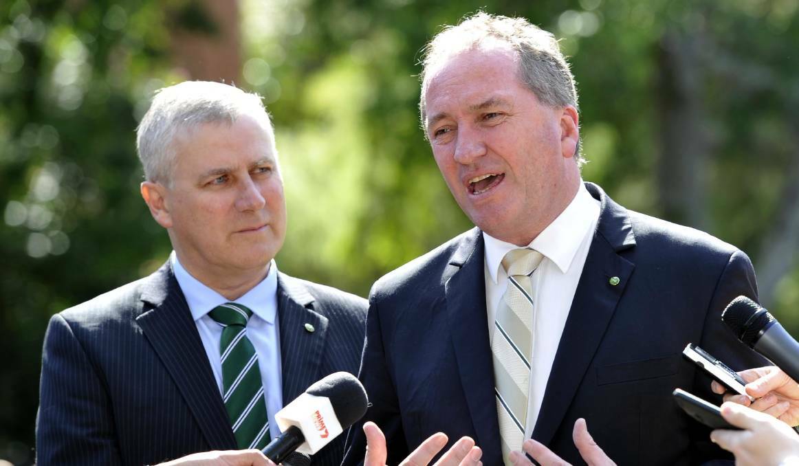 BOY FROM THE BUSH: Michael McCormack, seen here with deputy Prime Minister Barnaby Joyce, is the first regional-based minister for small business.