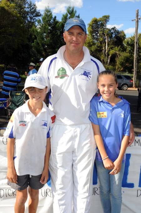 SPECIAL WIN: Jason Green with two of his children - Kyan and Nalani - after finally claiming a Whitney Cup title.