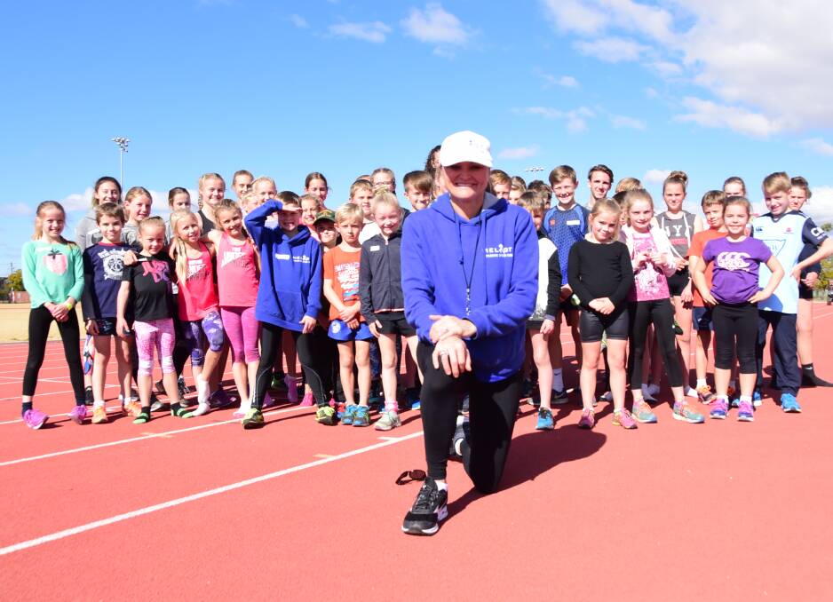 SUPER COACH: Melinda Gainsford-Taylor with participants in Sunday's speed clinic at Barden Park. Photo: PAIGE WILLIAMS