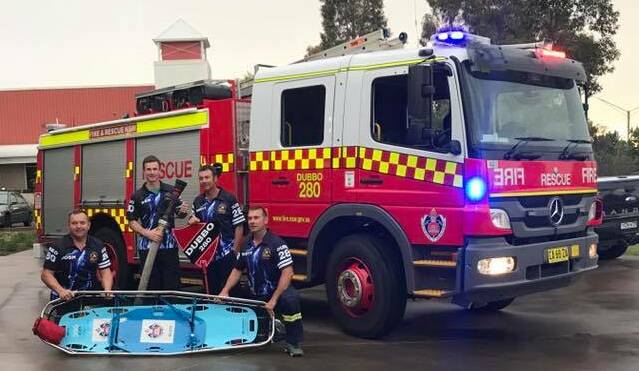 GOOD LUCK: Josh Loxley, Ben Moore, Brett Smyth and Scott Drady qualified for the Australasian Firefighting Championships. Photo: CONTRIBUTED
