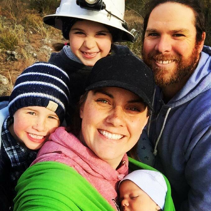 FAMILY MAN: Adam Ross with daughter Hallie-Anne, step-son Oliver, fiance Caitlin King and baby son Hudson. Photo: SUPPLIED