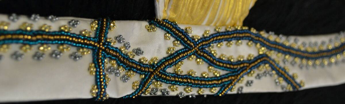 Beaded detail from Georgina Clarke's jumpsuit. Photo: SUPPLIED