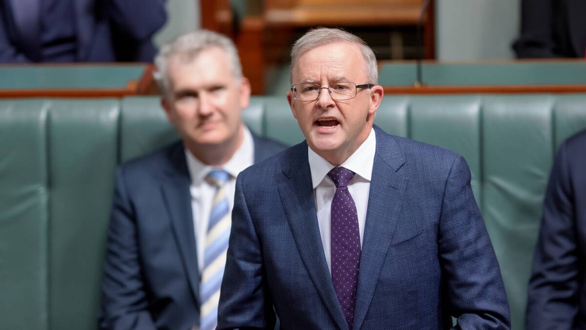 Opposition Leader Anthony Albanese delivers his reply to the Federal Budget in the House of Representatives, which included a $10 billion social and affordable housing package. Picture: Sitthixay Ditthavong