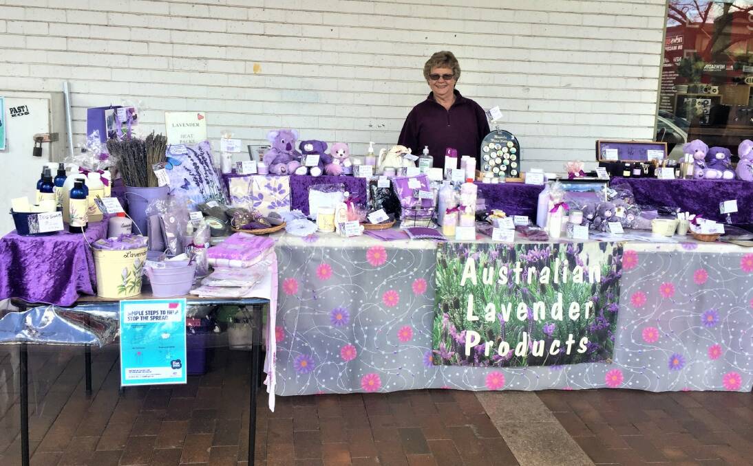 THEY'RE BACK: Store holder Jan Harker from Serendipity Spring Creek Lavender Supplies embracing the return of the Rotunda Markets. Photo: TAYLOR DODGE. 