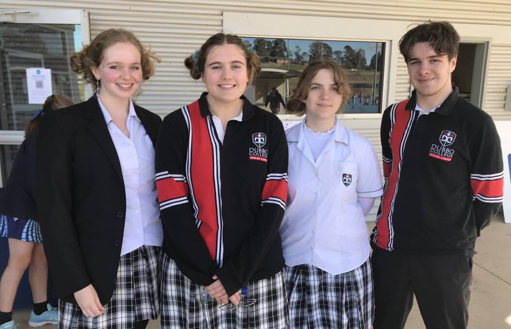 ROUND TWO: Debaters Sophia Hayden, Henrietta Bourke, Sydney Davies and Liam Boon take on Orange for round two. Photo: CONTRIBUTED. 