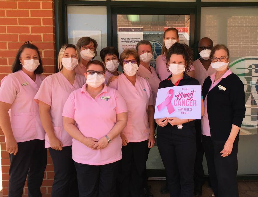 PRETTY IN PINK: Orana Radiology Dubbo team members. Picture: CONTRIBUTED. 