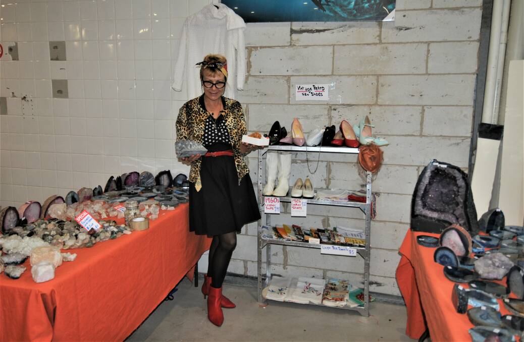 ONE OFF CHANCE: Pop-up shop operator Linda Thomson with some of her favourite items on sale. Photo: TAYLOR DODGE. 